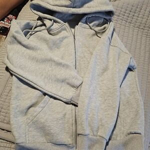 Amazon women's gray oversize zip up hoodie,  size small